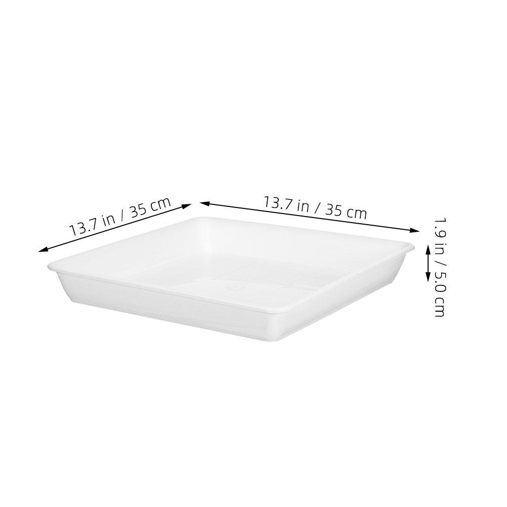 2Pcs Flower Pot Tray Square Thickened Plastic Plant Saucer 13.76inch Water Catcher Drainage Outdoor Indoor Flowerpot Tray