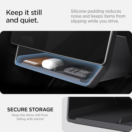 Spigen Tesla Model Y Juniper (2025) and Tesla Model 3 Highland (2025/2024) Under-Screen Storage Organizer, TO227H ACP08373 (Black)