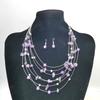 Crystal Shell Gravel Multilayer Bohemian Necklace Earrings Set Ladies Multilayer Beaded Necklace N155