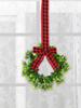 Mini Xmas Kitchen Cabinet Wreaths Small Xmas Artificial Wreaths with Plaid Bow for Door Window Wall