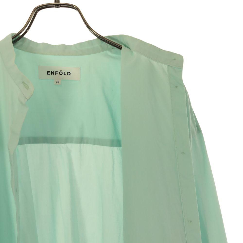 ENFOLD Made In Japan Long Sleeve Band Color Shirt 38 Green System Women Used