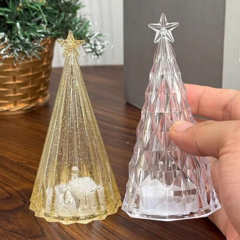 1pc Christmas Navidad Decoration LED Light Desktop Ornament Tree Shape 2026