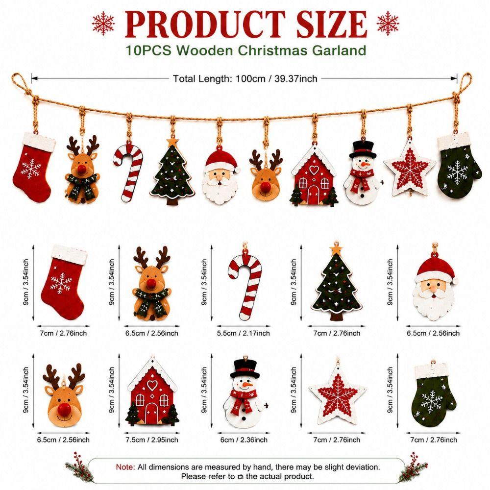 Multicolor Christmas Hanging Garland Leaves Nut Squirrel Wall Decoration Fall Winter Season