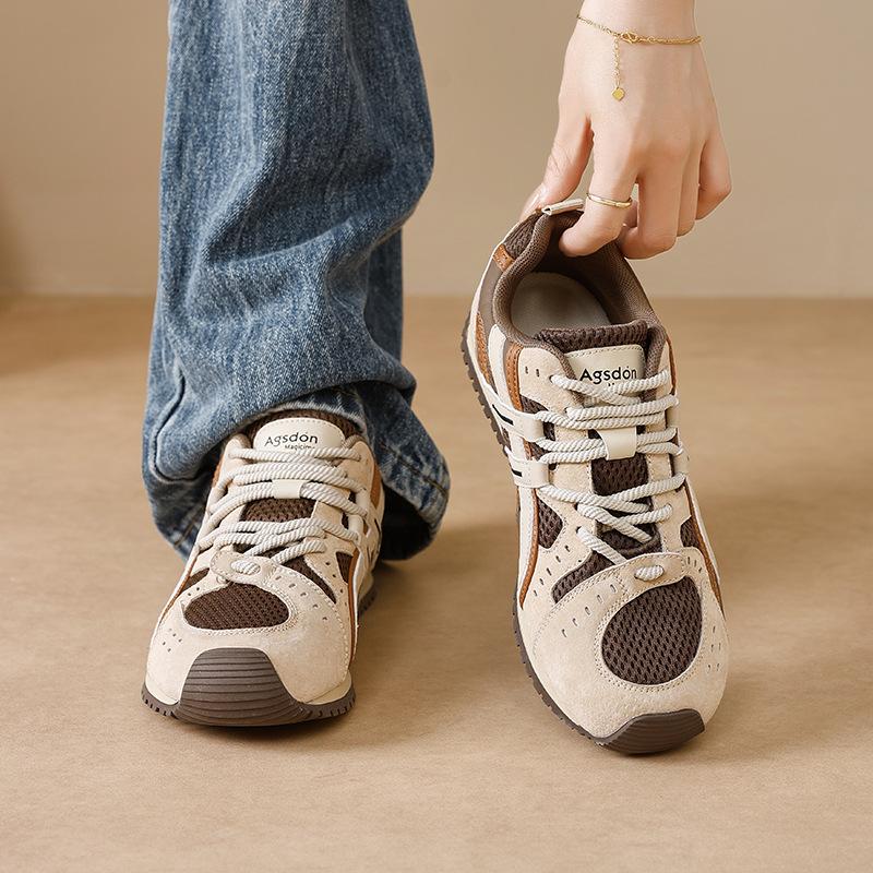 Augustus Dengde Training Shoes Women's 2025 New Autumn Platform White Sports and Leisure Shoes Retro Forrest Gump Barefoot Shoes