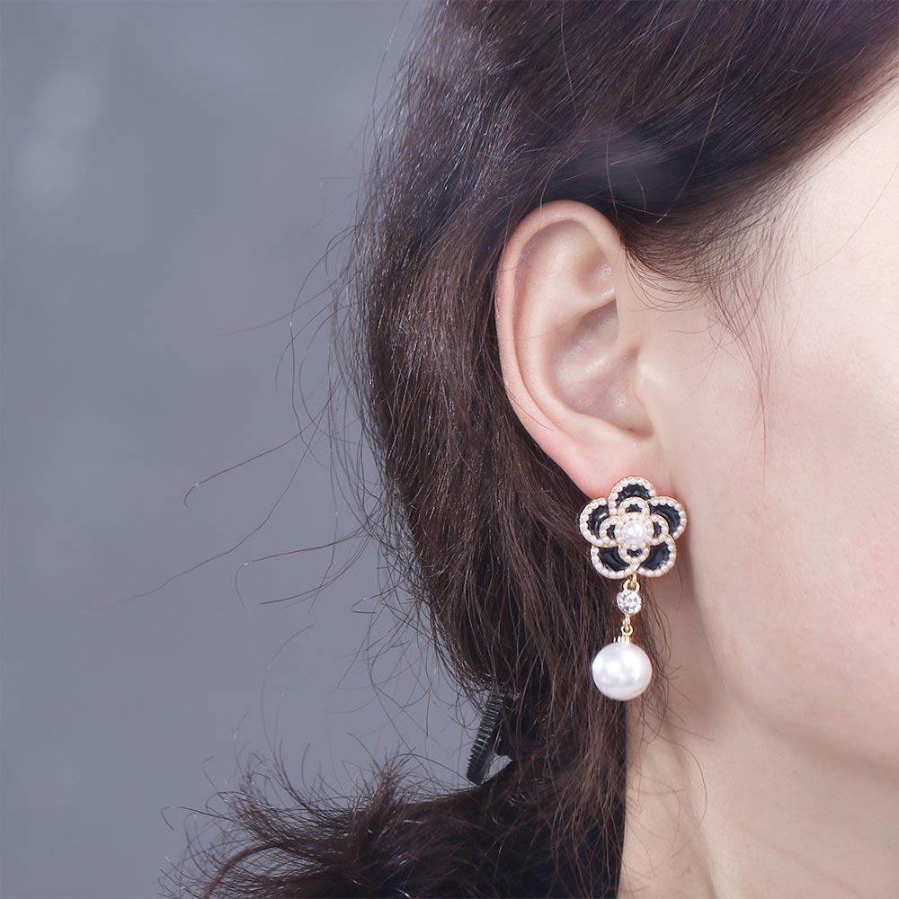 Jewelry Temperament Camellia Earrings Korean Fashion Earrings Women Jewelry Flower Stud Earrings
