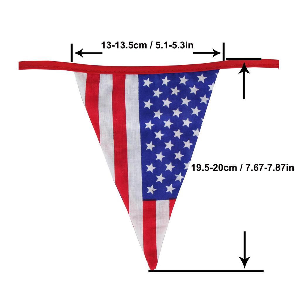 USA Stars & Stripes Cotton Triangle Flag - 3m, 5m, 10m Outdoor Tent & Camping Decor