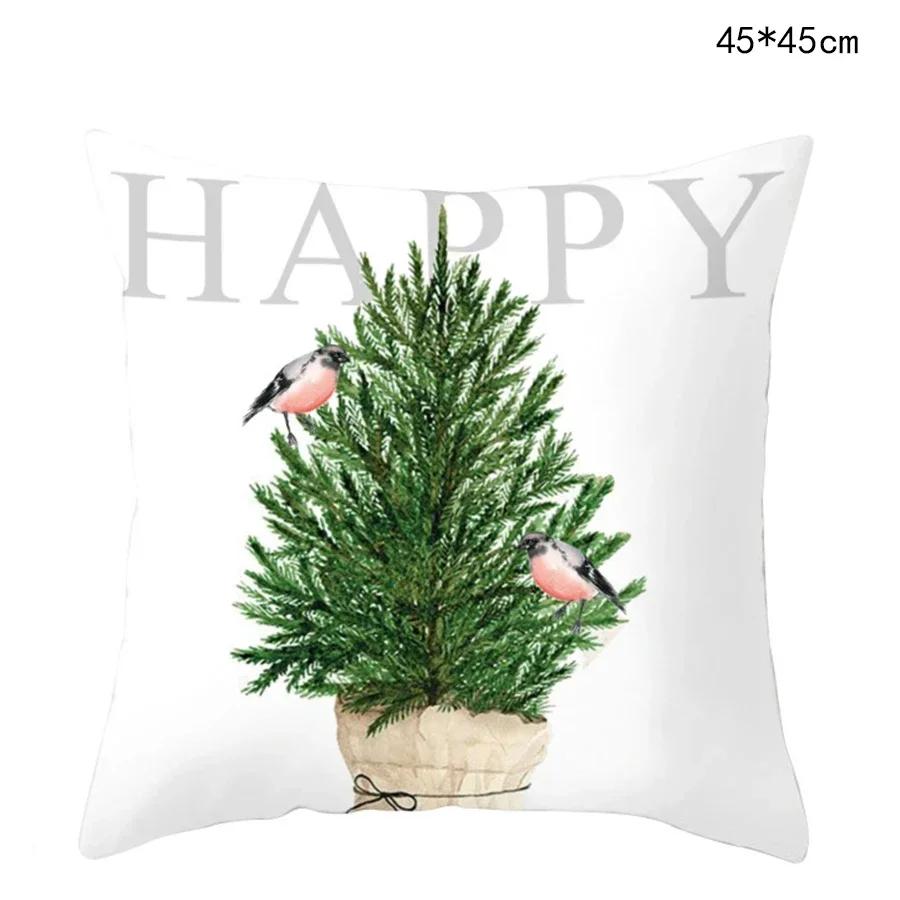 Federa per Cuscino di Natale Cartone Animato Babbo Natale Pan di Zenzero Auto Copricuscino Ghirlanda di Natale Casa