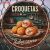 1pc Vintage Croquetas Tin Sign 8x8in Round Metal Plaque Spanish Cuisine Wall Art Kitchen Bar Decor