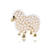 1Pcs Fashion Pearl Sheep Themed Animal Brooch Exquisite Unisex Jewelry for Men Women Work Wear Daily Decoration
