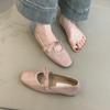 Schafslederversion~ runder Kopf französischer Feenstil Schleife flacher Ausschnitt Mary Jane Damenschuhe Abend flache Ballerinas