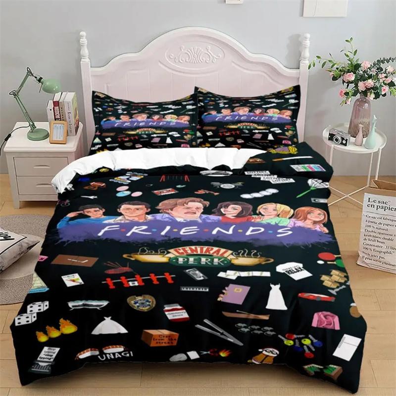 Friends TV Show Bedding Sets Duvet Cover Set With Pillowcase Polyester Double Twin Full Queen King Bedclothes Home Decor