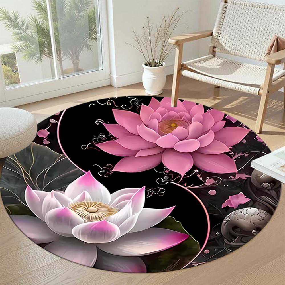 Flower Round Carpet Suitable for Living Rooms Balcony Dormitory Study room Antislip Round Carpet Decorate Offices Perfect Gift for Friends Family