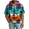Sudadera Casual para Hombre con Capucha y Cremallera en el Cuello Manga Corta