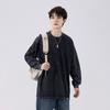 Unisex Washed Cotton Crewneck Hoodie Streetwear Oversized Long Sleeve Sweatshirt Teens