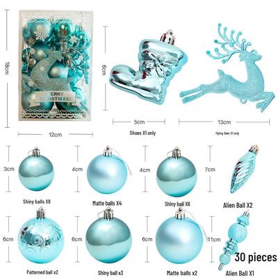 30-Piece Shiny Christmas Ornament Set: Painted Hanging Balls for Tree & Window Decoration
