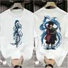Plus Size Demon Slayer Anime Print Men and Women Tshirt Casual Parentchild Top Fashionable Summer Cotton Harajuku Y2K Street