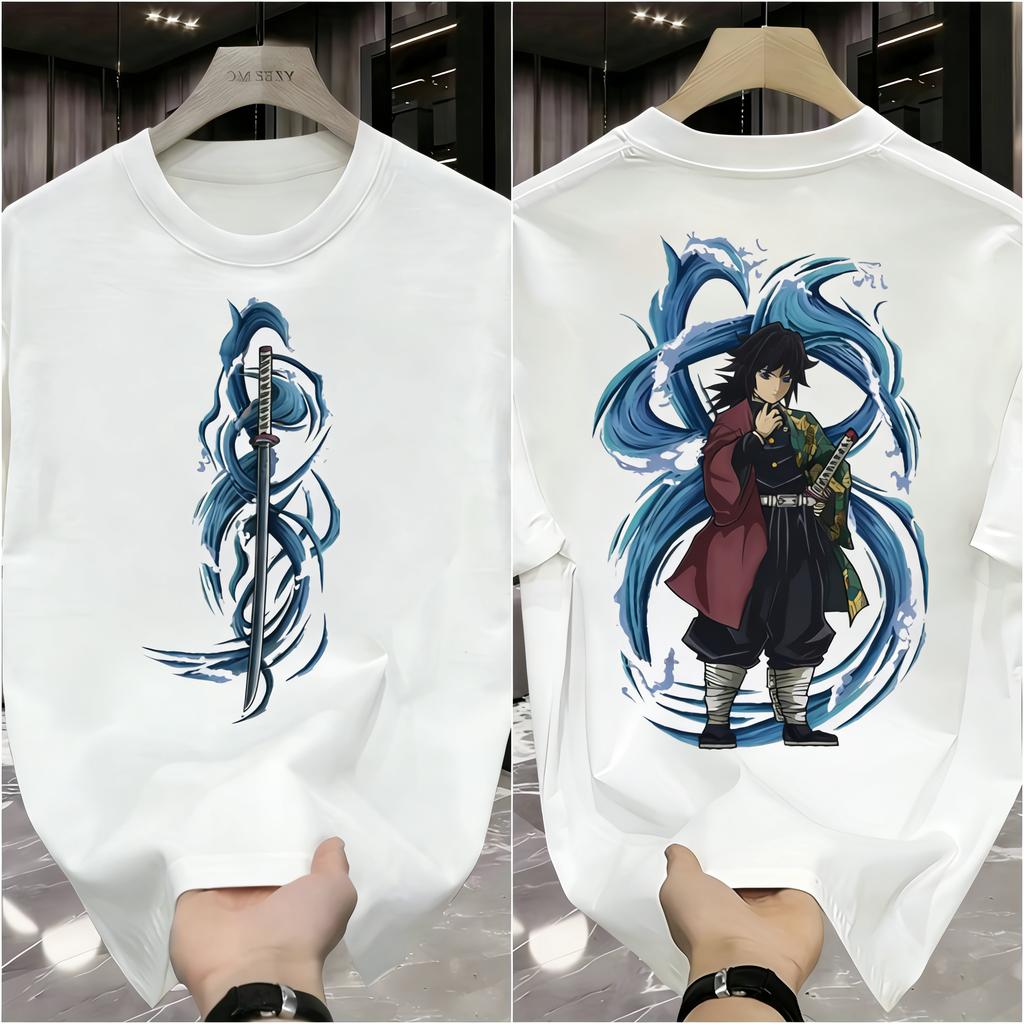 Plus Size Demon Slayer Anime Print Men and Women Tshirt Casual Parentchild Top Fashionable Summer Cotton Harajuku Y2K Street