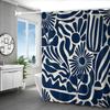 Spring Floral Print Shower Curtain - Blue & White Pattern, Polyester, Includes Hooks, Easy-Care Bath Decor for All Seasons