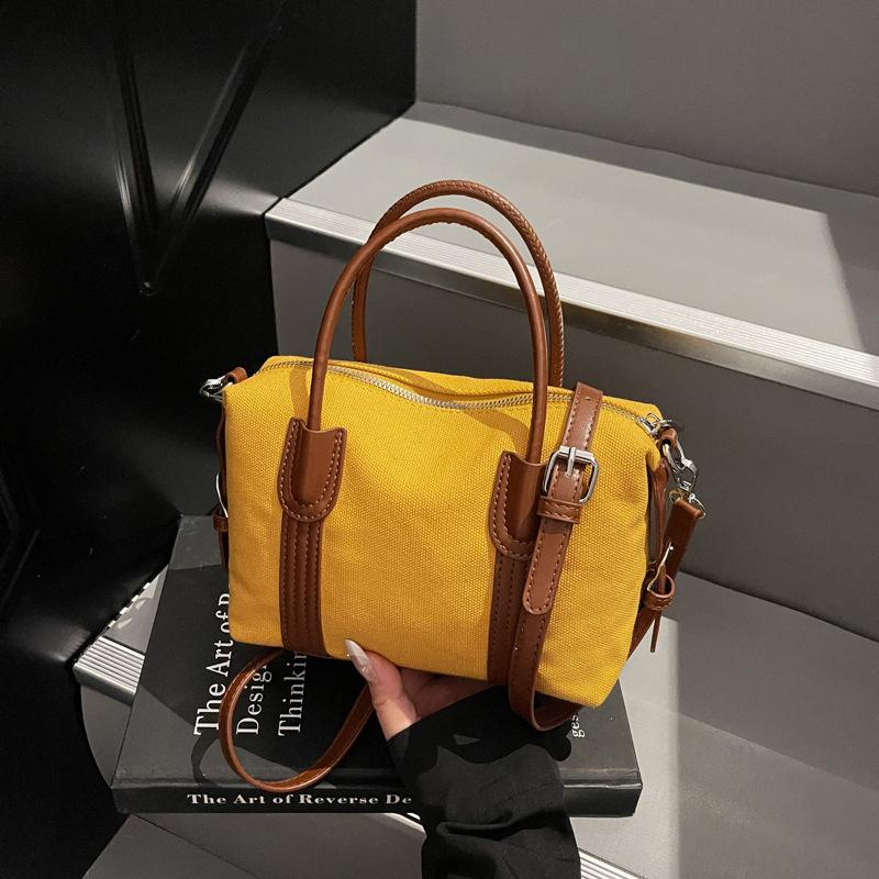 

Foreign order retro portable small bag women s 2025 spring and autumn new pillow bag advanced texture versatile commuter messenger bag 22*9*13 жовтий