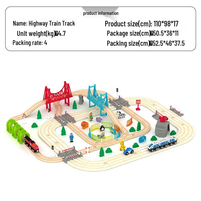 Electric Thomas Wooden Train & Magnetic Track Set - Beech Wood Assembly Toy