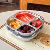 Reusable Dinner Plate 3/4 Compartments Portion Control Dining Plate 304 Stainless Steel Fruit Salad Food Dinner Tray