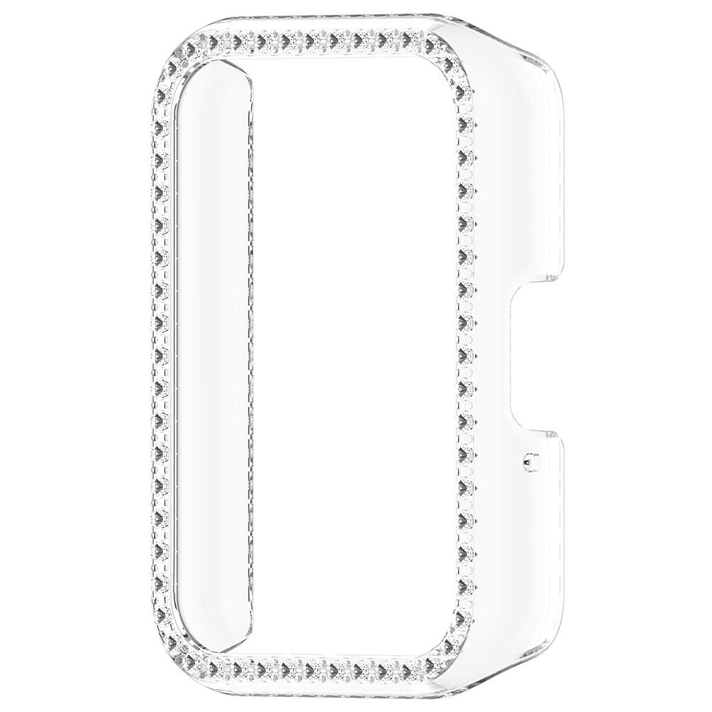 PC Diamond Inlaid Case Screen Protector Case Dustproof Smartwatch Protective Shell Anti-Scratch for Samsung Galaxy Fit 3