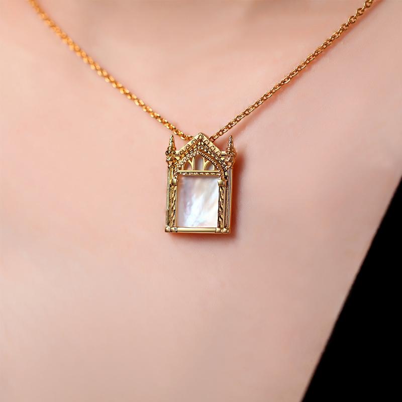 925 Sterling Silber HP Film Potters Cosplay Schmuck Zauberspiegel Muschel Halskette Anhänger Requisiten Geschenk für Frauen Pullover Halskette