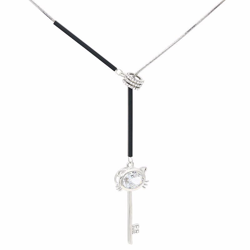Hot Pin Cat Key Sweater Chain Long Stretch Necklace Female Fashion Collocation