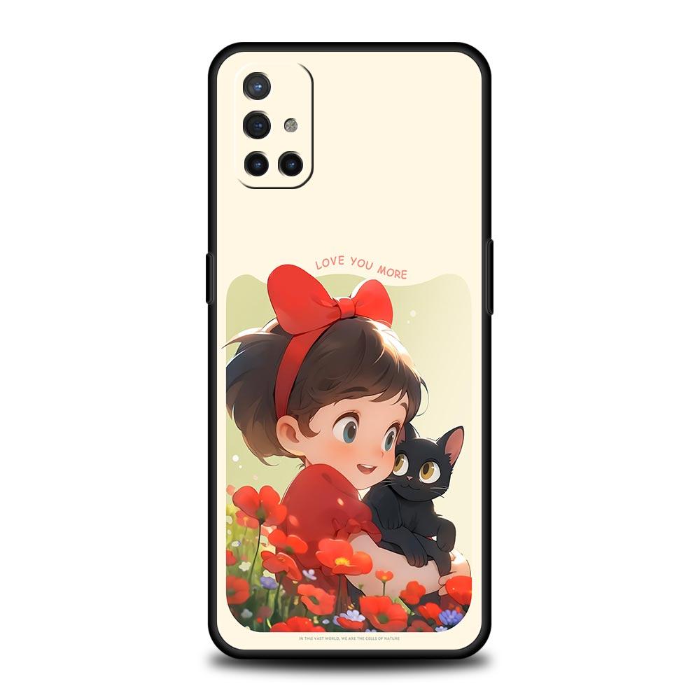 Cute Cartoon Black Cat Phone Case For OnePlus 15 13 12 11 10 9 8 15T 13T 10T 7T Pro 13R 12R 9RT 8T Nord 4 N10 2T CE 2 3 5G Cover