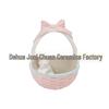 Easter Bunny Ceramic Collection: Modern Basket, Cup, Jar, Plate, and Radish Bowl Home Decor.