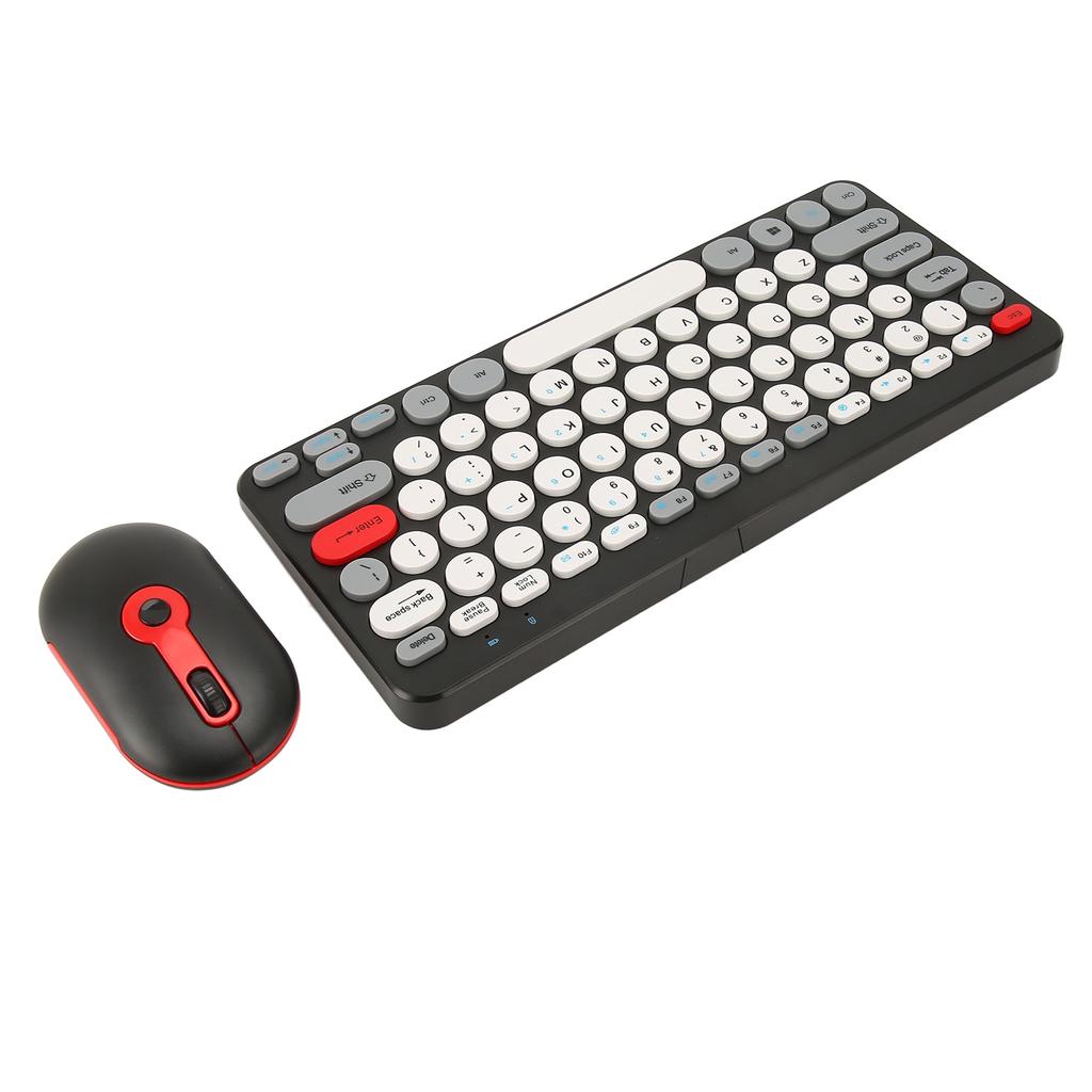 Wireless Keyboard Mouse Set Stylish Slim Round Keycaps Ergonomic 2.4G Keyboard Mouse Combo for Desktop PC Computer