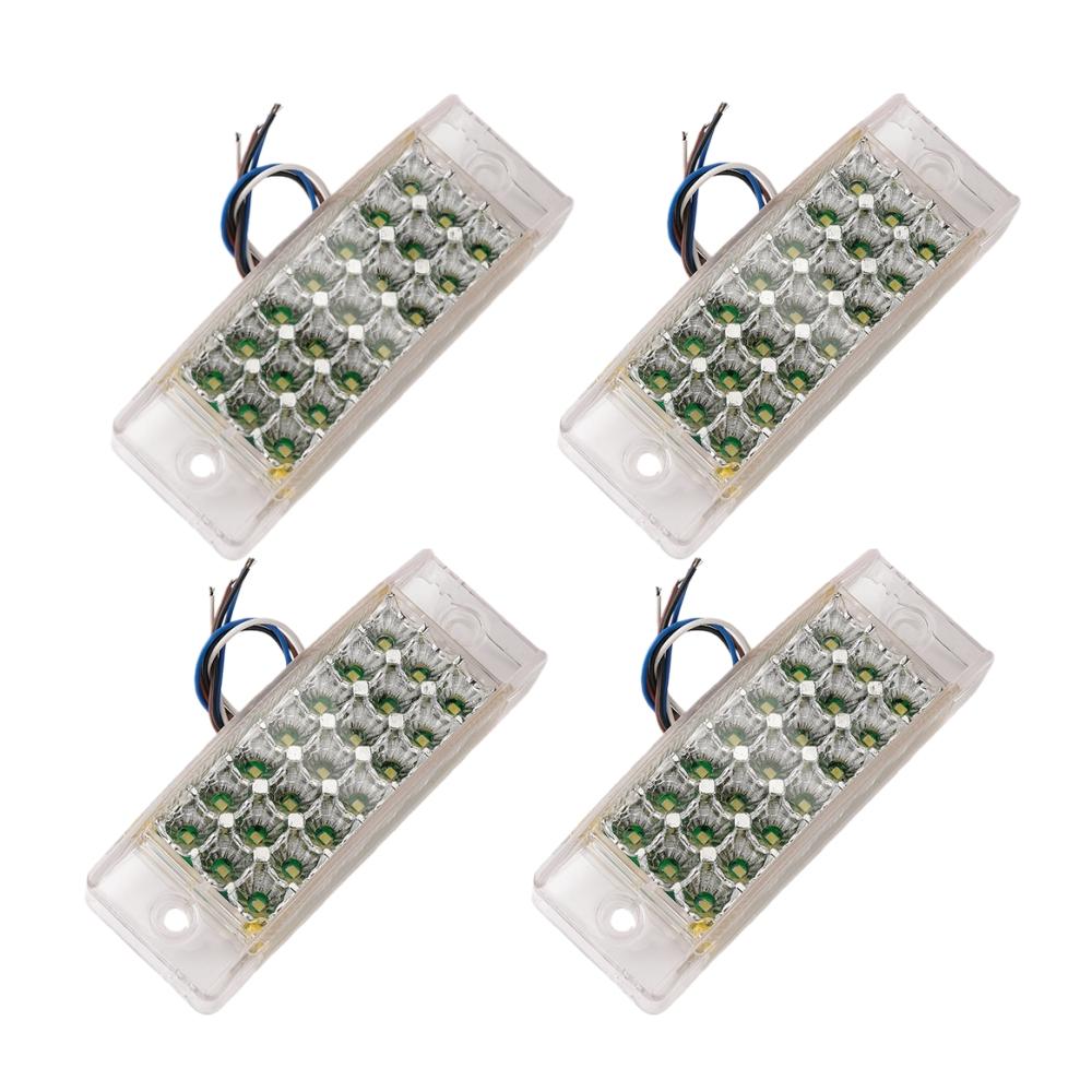 4PCS 21LED Clearance Side Marker Lights Truck Trailer 12V-24V Turn Signal Light DRL Red Rear Tail Running Flowing Light