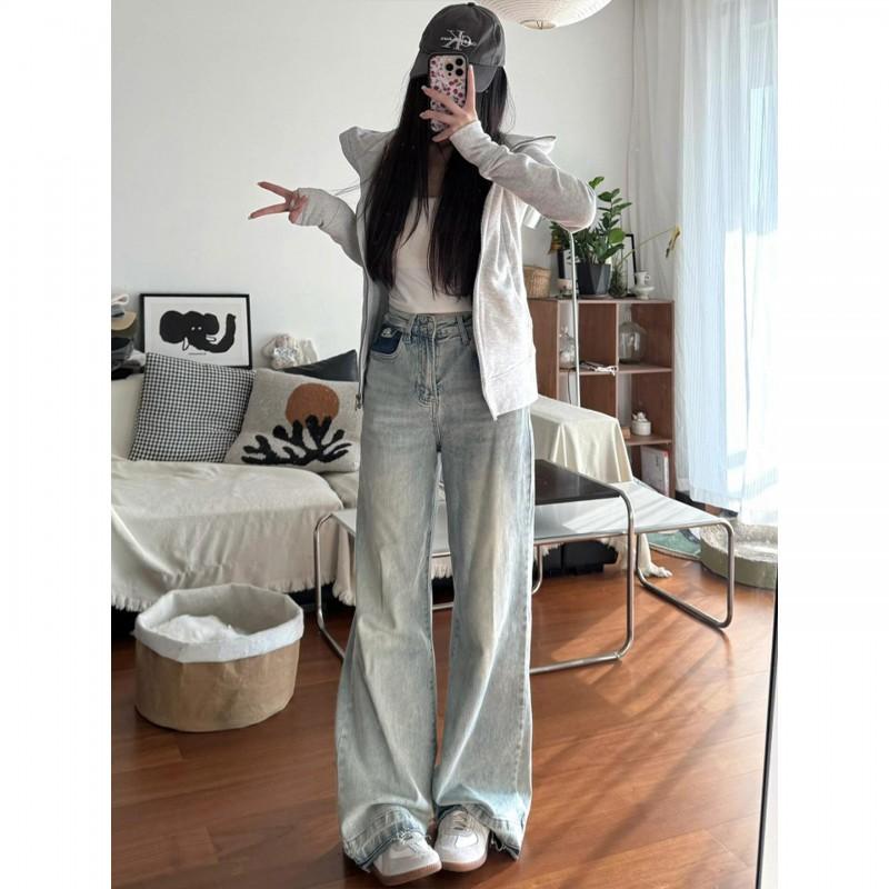 Womens Slim Fit Hooded Zip-Up Sweatshirt Korean Style Casual Long Sleeve Top 2026