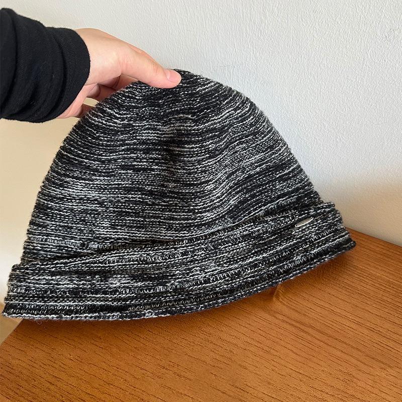 Women S Large Size Fold Knit Beanie Warm Winter Autumn Hat