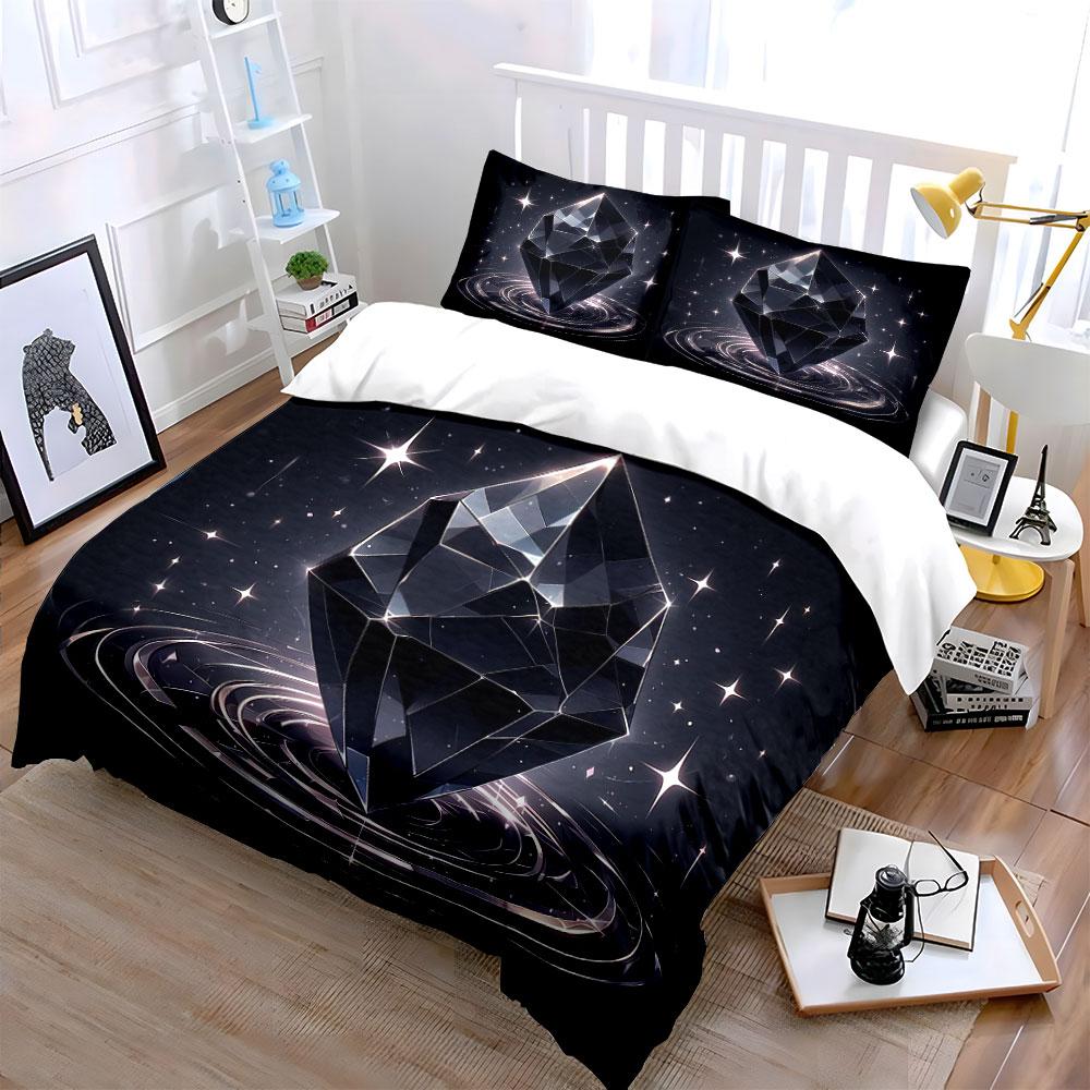 "Crystal Art Decor Set" Soft Skin-Friendly Bedding Set Includes 1 Duvet Cover And 2 Pillowcase, Gift