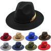 Leaf Decoration Woolen Hats Formal Occasion British Vintage Hats Fashion Fedora Hat  Men Women