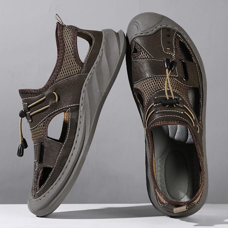 Traceway driving sandals men's summer new mesh breathable hole shoes mountaineering outdoor leisure quick-drying wading beach shoes