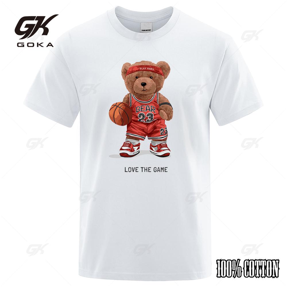 

Ted Bear 23 Love The Game Play Basketball Print Funny T-Shirt Men Loose Oversize Clothing Cotton Quality Vintage Short Sleeve... 5XL різнокольоровий