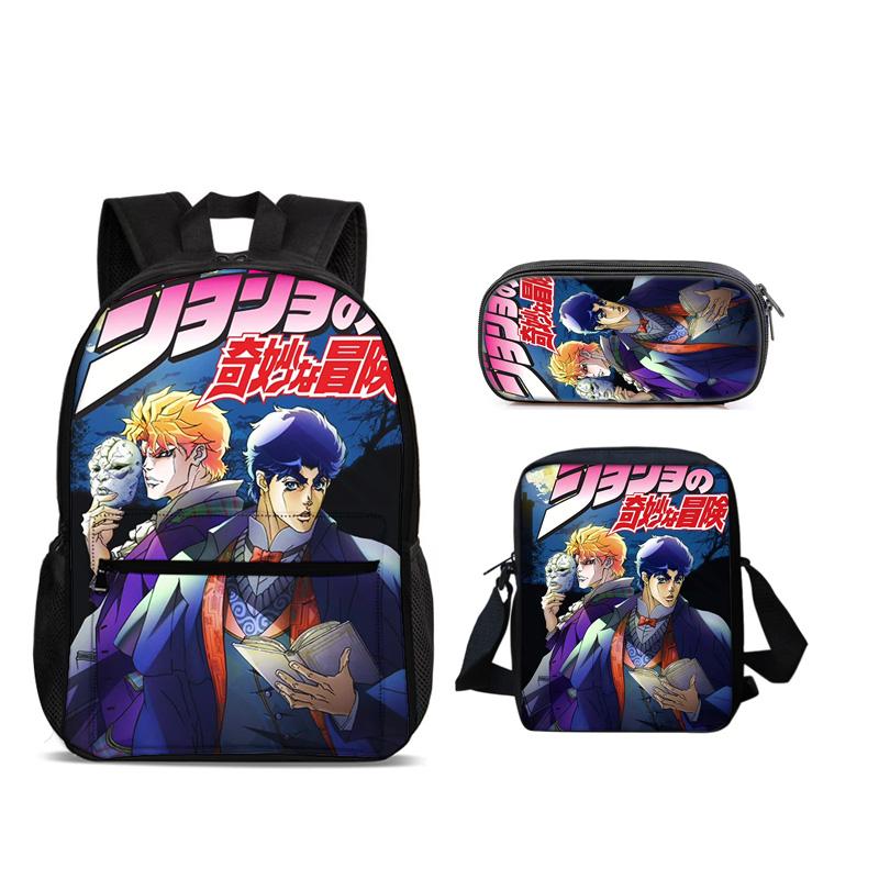 Fundamental Round Front Tote Everyday Backpack Pen Bag ice Bag 3Pcs Set Versatile Comic Male or Female School Birthday Best Gift