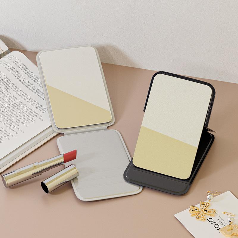 Small Mirror for Women To Carry Around, Simple Handheld, Dormitory Desktop, Standing Super Mini, Student Portable Folding Makeup