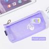 Cartoon Mesh Pencil Bag Transparent Transparent Stationery Bag Stationery Pouch  Student