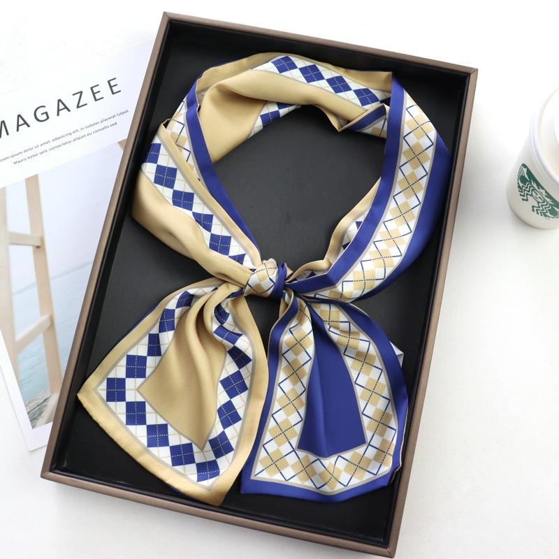 Hair Print Summer Long Silk Feeling Scarf For Women Fashion Neck Tie Hand Bag Foulard Wrist Luxury Kerchief Shawl Wraps Hajib
