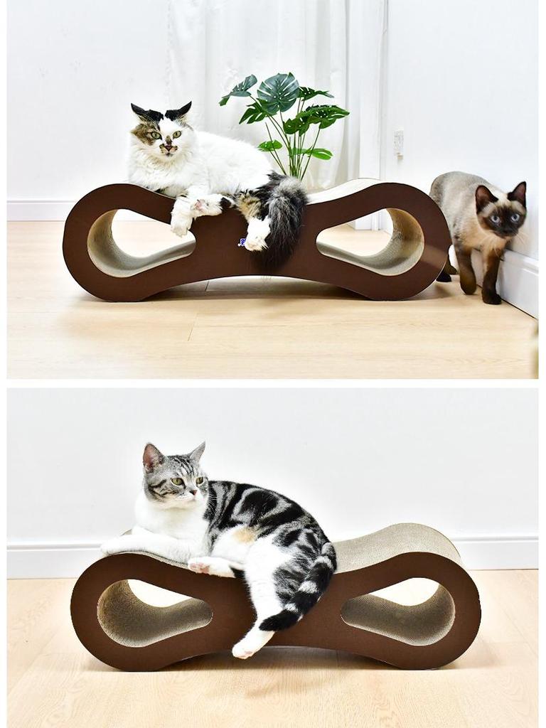 Deko Multi-Size Figure 8 Cat Scratcher Toy - Corrugated Cardboard for Kittens