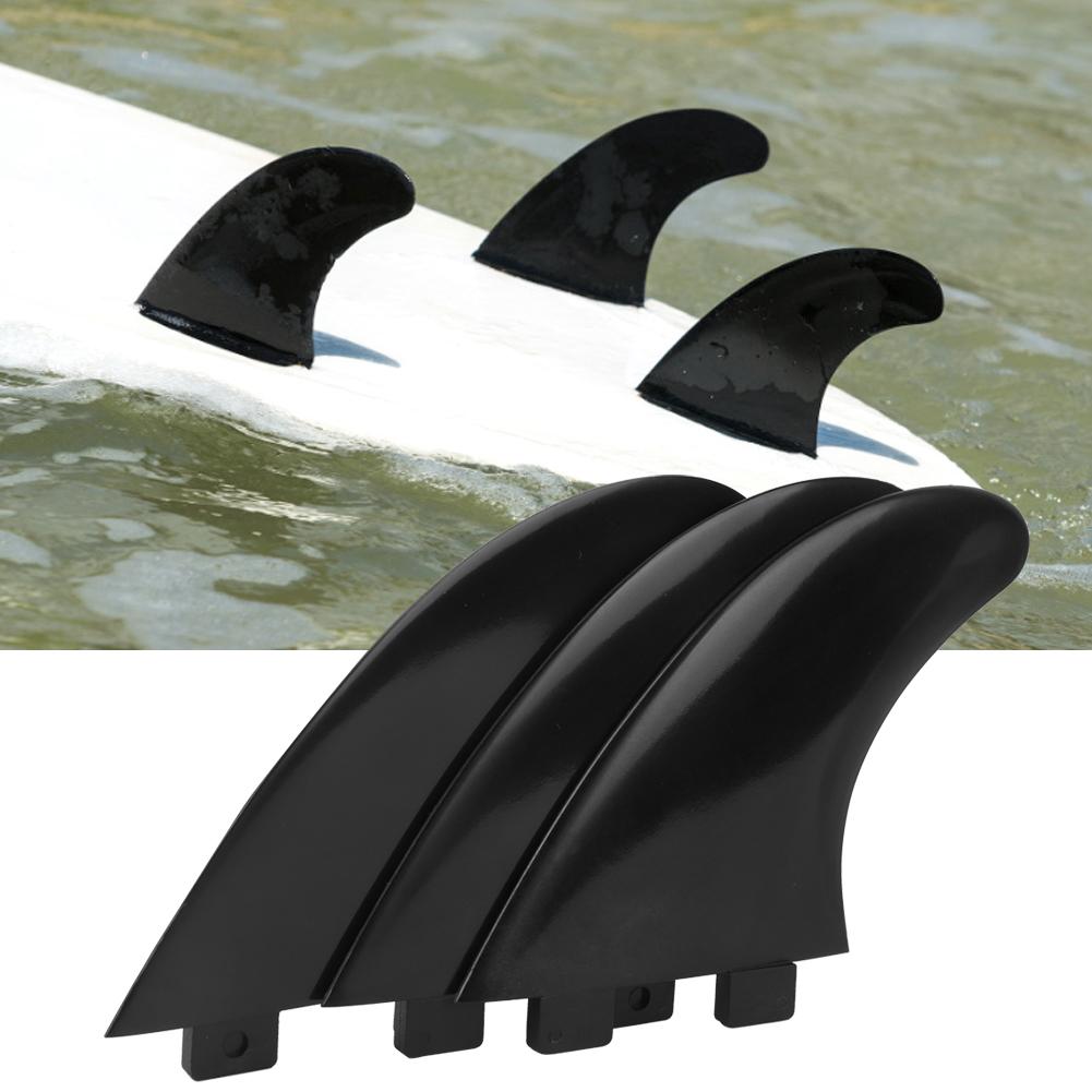 3Pcs PVC Fins Set Right Middle Left for Surfboard Paddle Board Accessories BlackSurfboard Fin