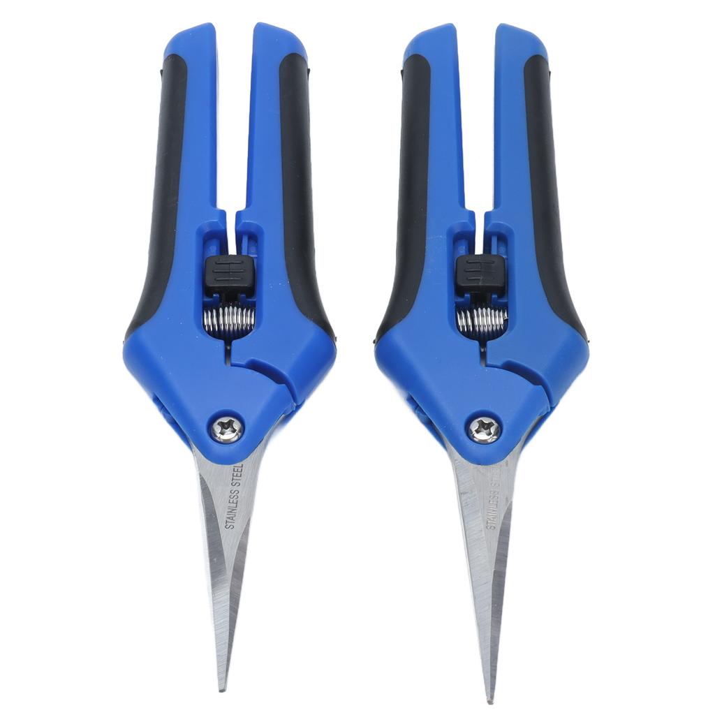 2 Pcs Pruning Shears Gardening Hand Pruner with Straight Curve Stainless Steel Blades for Plants