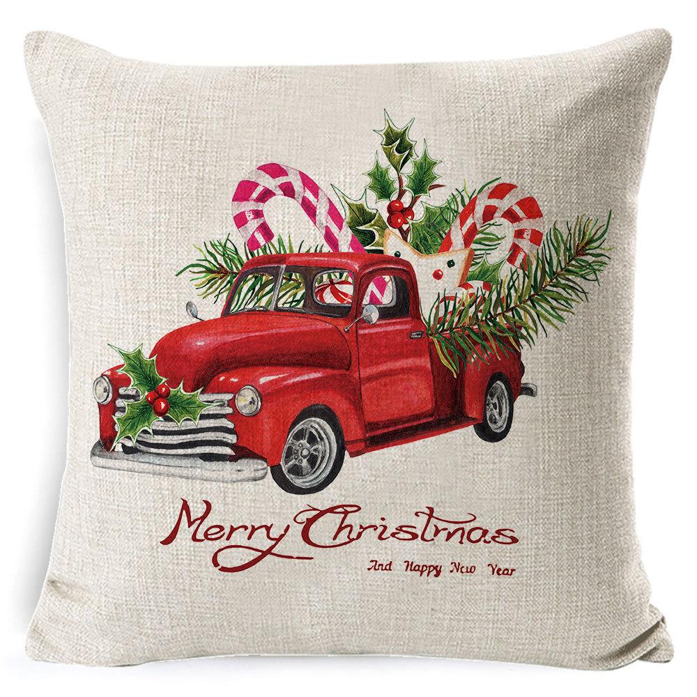 Christmas Pillowcase Gray and White Plaid Office Lumbar Support Home Bedside Cushion Car Neck Cushion