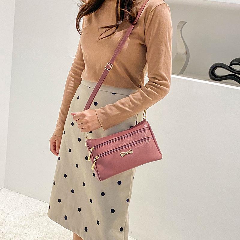 Bag women's summer crossbody shoulder women's bag women's mother shopping and running Jianghu lychee pattern women's bag crossbody bag