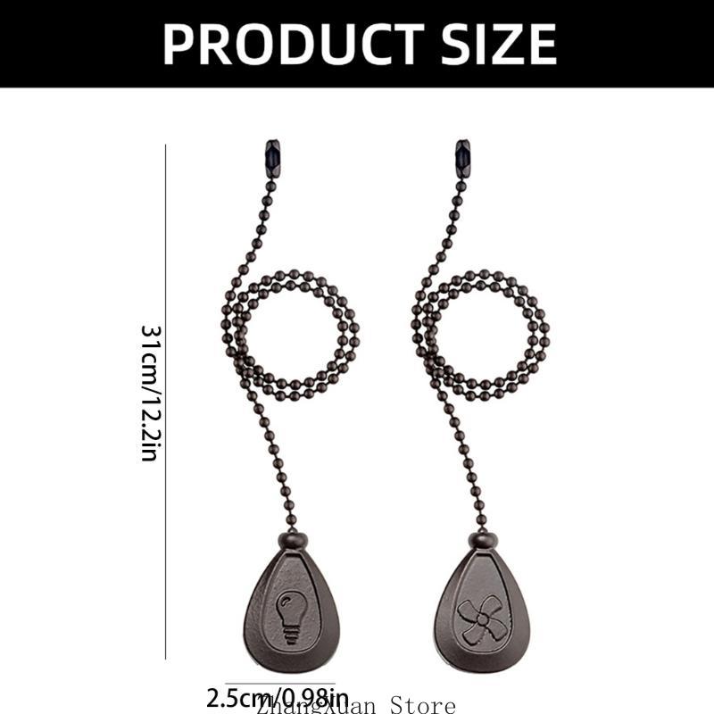 2pcs Ceiling Fan Pull Chain set Light & Fan Extensions with Easy Identification Ceiling Fan Pull Chain Enhancements 3XUF