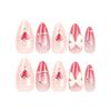 3D Heart Glitter Valentine's Day Almond Nails