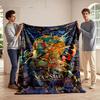 Dynamic Fantasy Characters Against a Glowing Celestial Background. for All Seasons Blanket Lunch Break Throw Gift